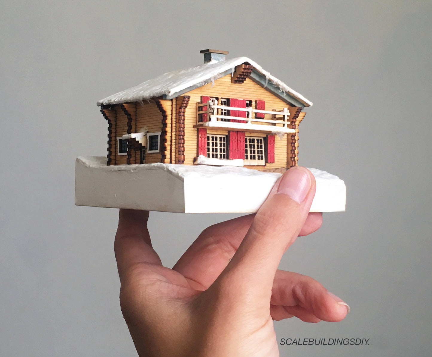 1:144th micro miniature wood kit model Swiss ski Chalet Lasercut Model Miniature house model gift for Father’s Day traditional model making