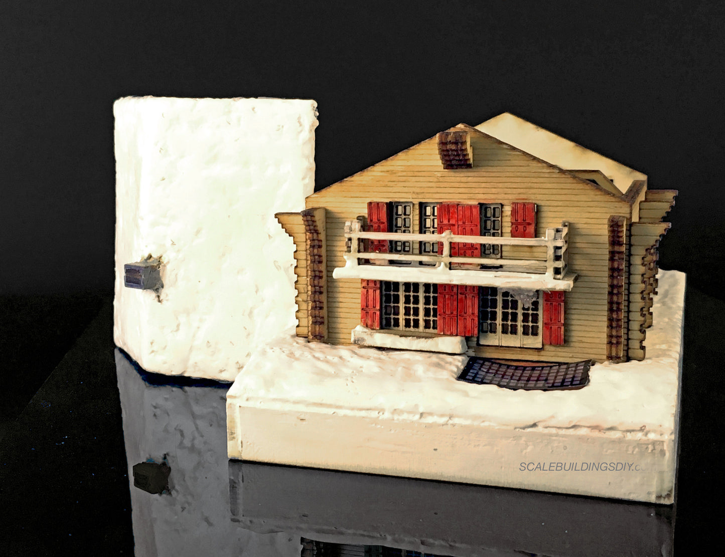 1:144th micro miniature wood kit model Swiss ski Chalet Lasercut Model Miniature house model gift for Father’s Day traditional model making