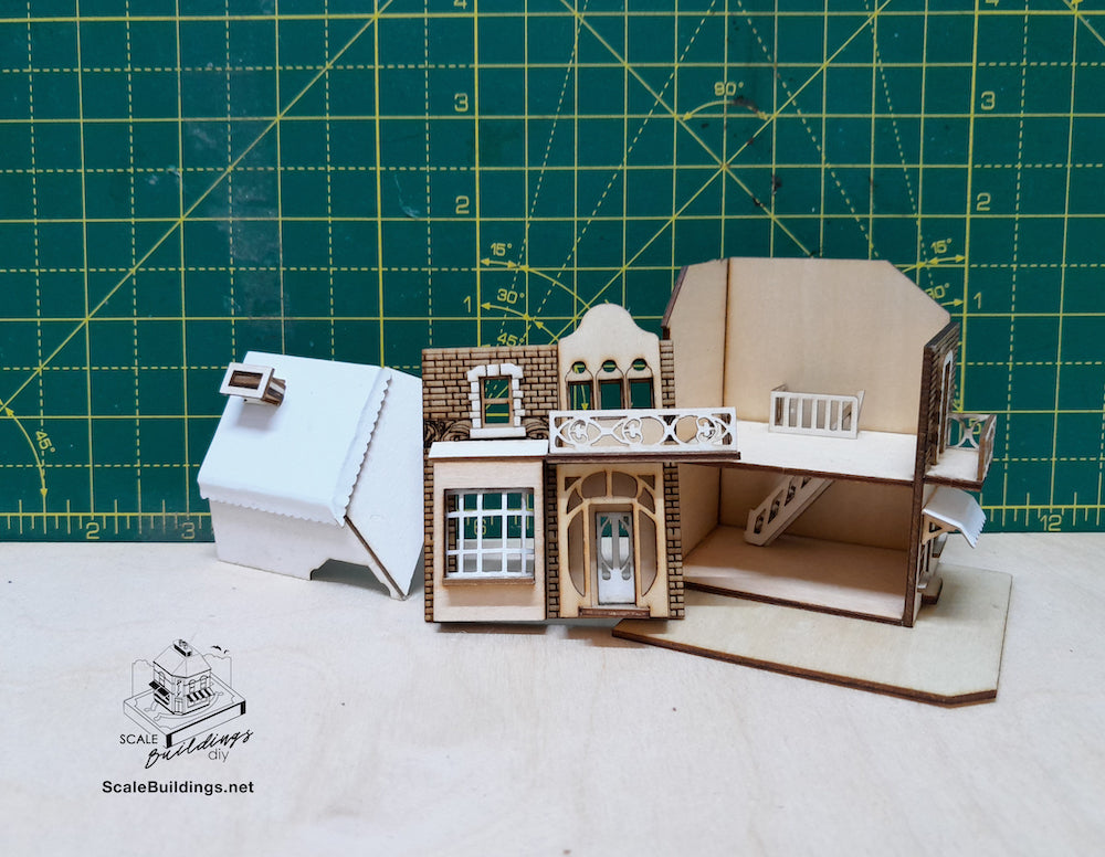1:144 Art Nouveau Corner Shop miniature dollshouse model kit