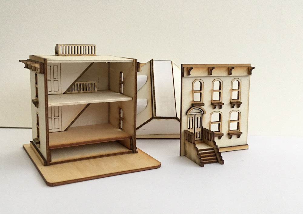 144th Miniature Dollhouse Wood Kit Model St Louis Painted Lady