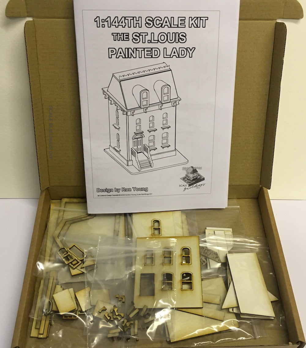 144th Miniature Dollhouse Wood Kit Model St Louis Painted Lady