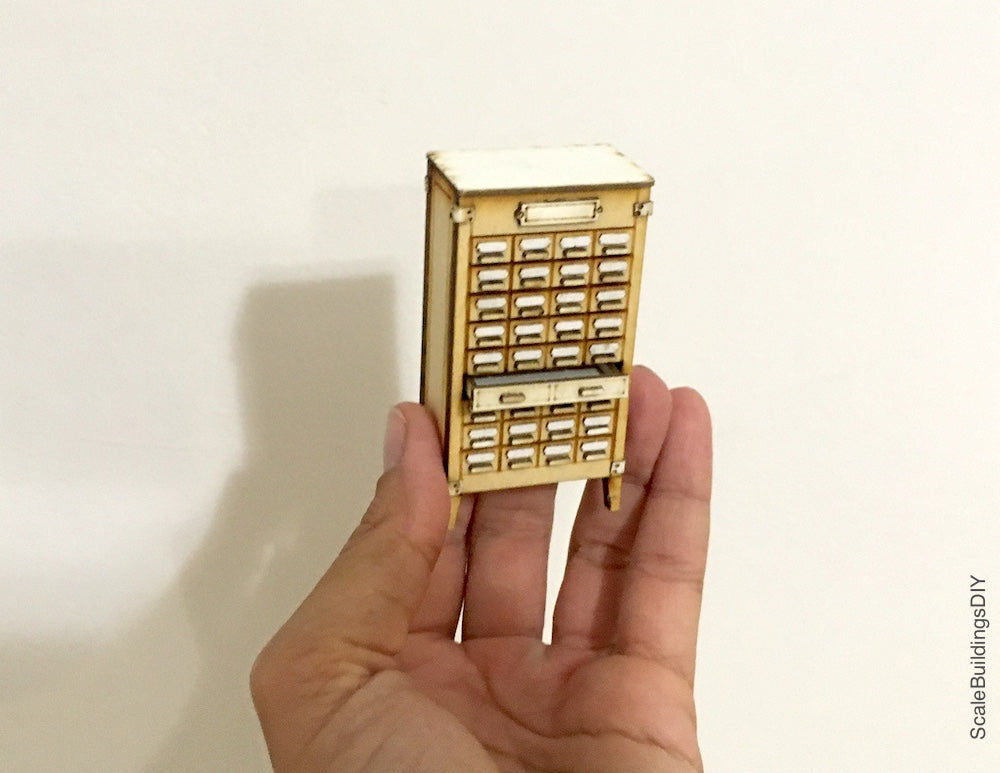 1:24th Herbalist Apothecary cabinet decorated miniature dollhouse collectors model