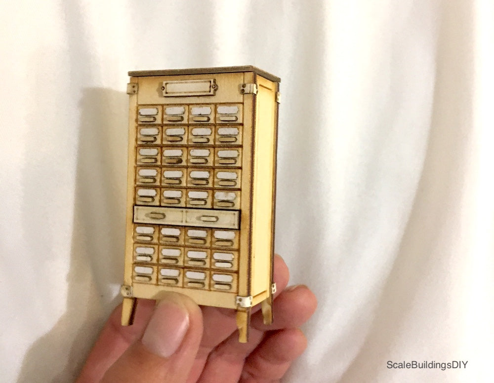 1:24th Herbalist Apothecary cabinet decorated miniature dollhouse collectors model