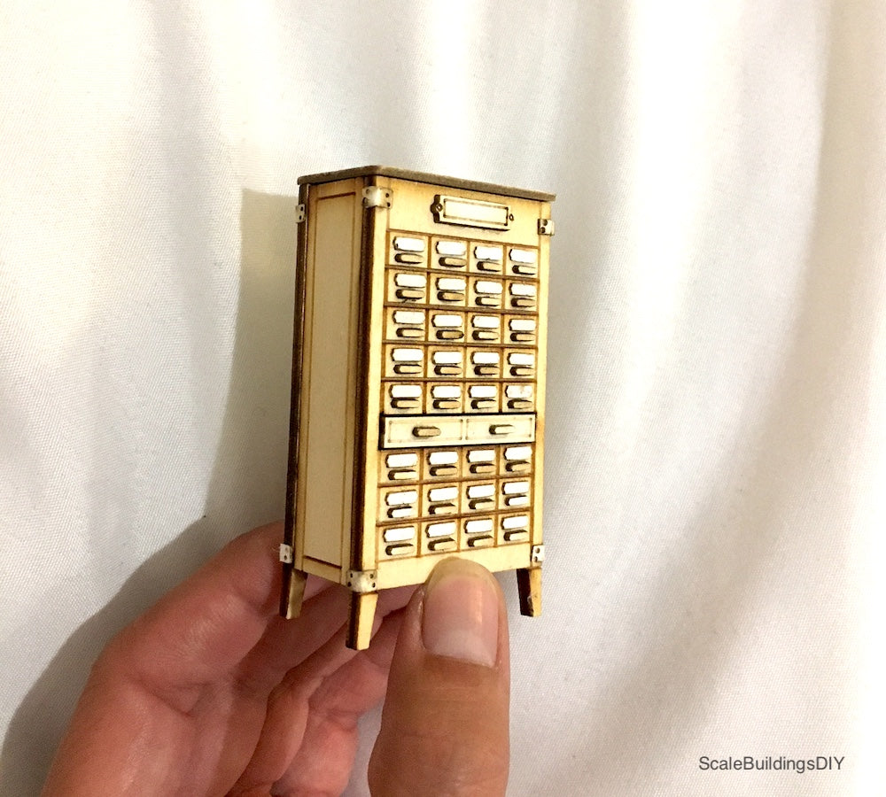 1:24th Herbalist Apothecary cabinet decorated miniature dollhouse collectors model