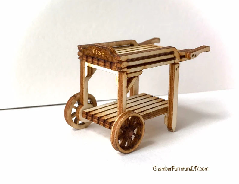 HALF SCALE DOLLHOUSE 1:24 Market Cart model kit model gift display decoration wood kit gift