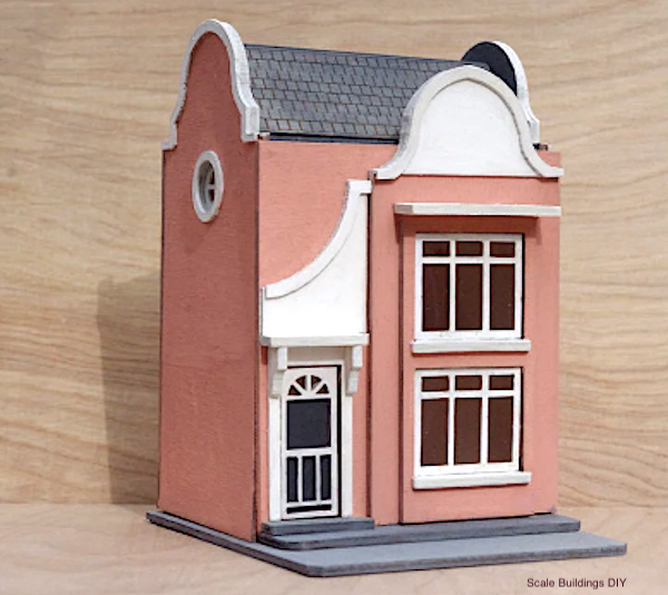 1:48th Quarter Scale Dutch Style House Laser-Cut Wooden Dollhouse KIT model