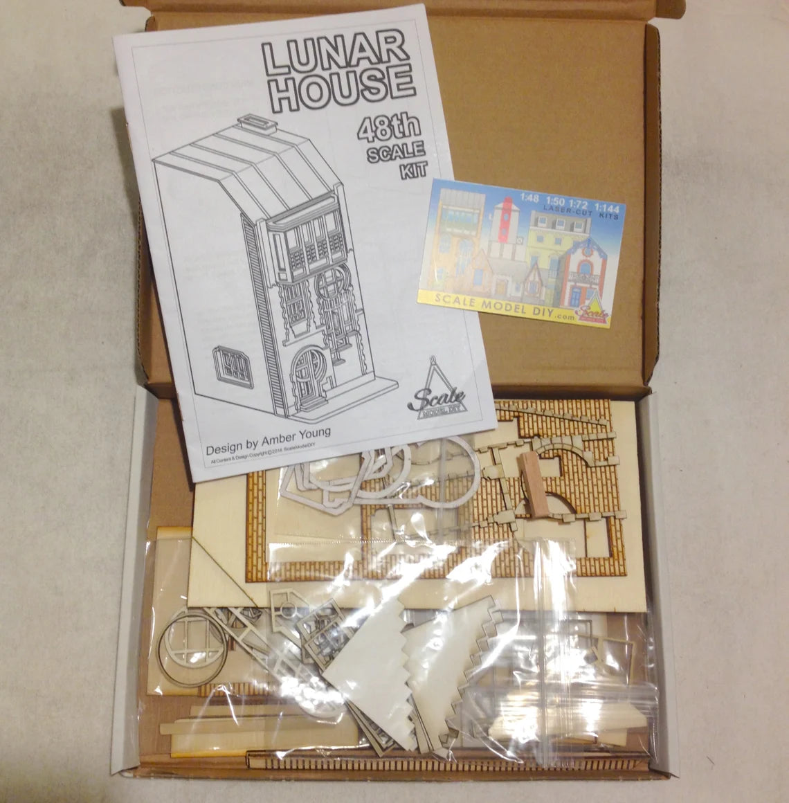 LUNAR NOUVEAU HOUSE kit miniature model gift fathers day gift easy wood craft quarter scale 1/48 dollhouse