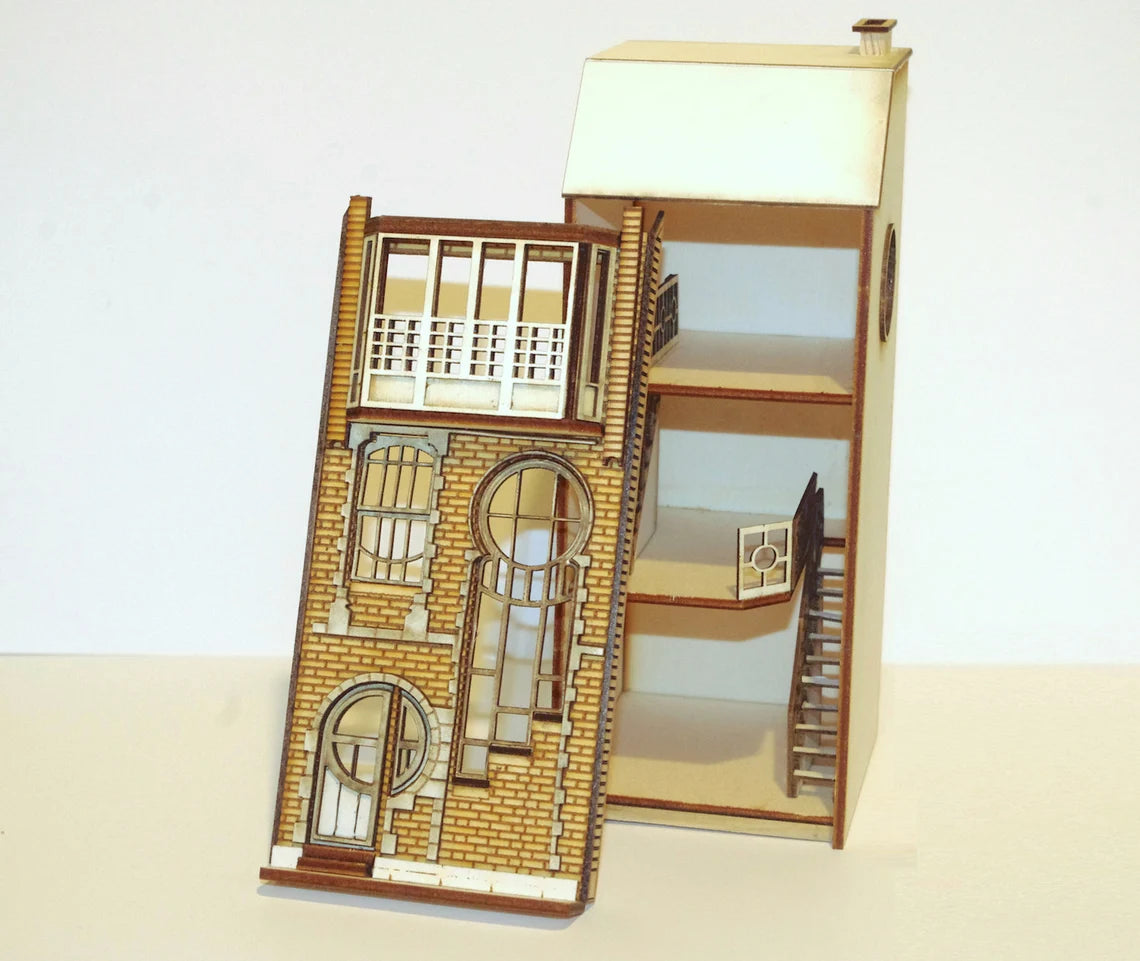 LUNAR NOUVEAU HOUSE kit miniature model gift fathers day gift easy wood craft quarter scale 1/48 dollhouse