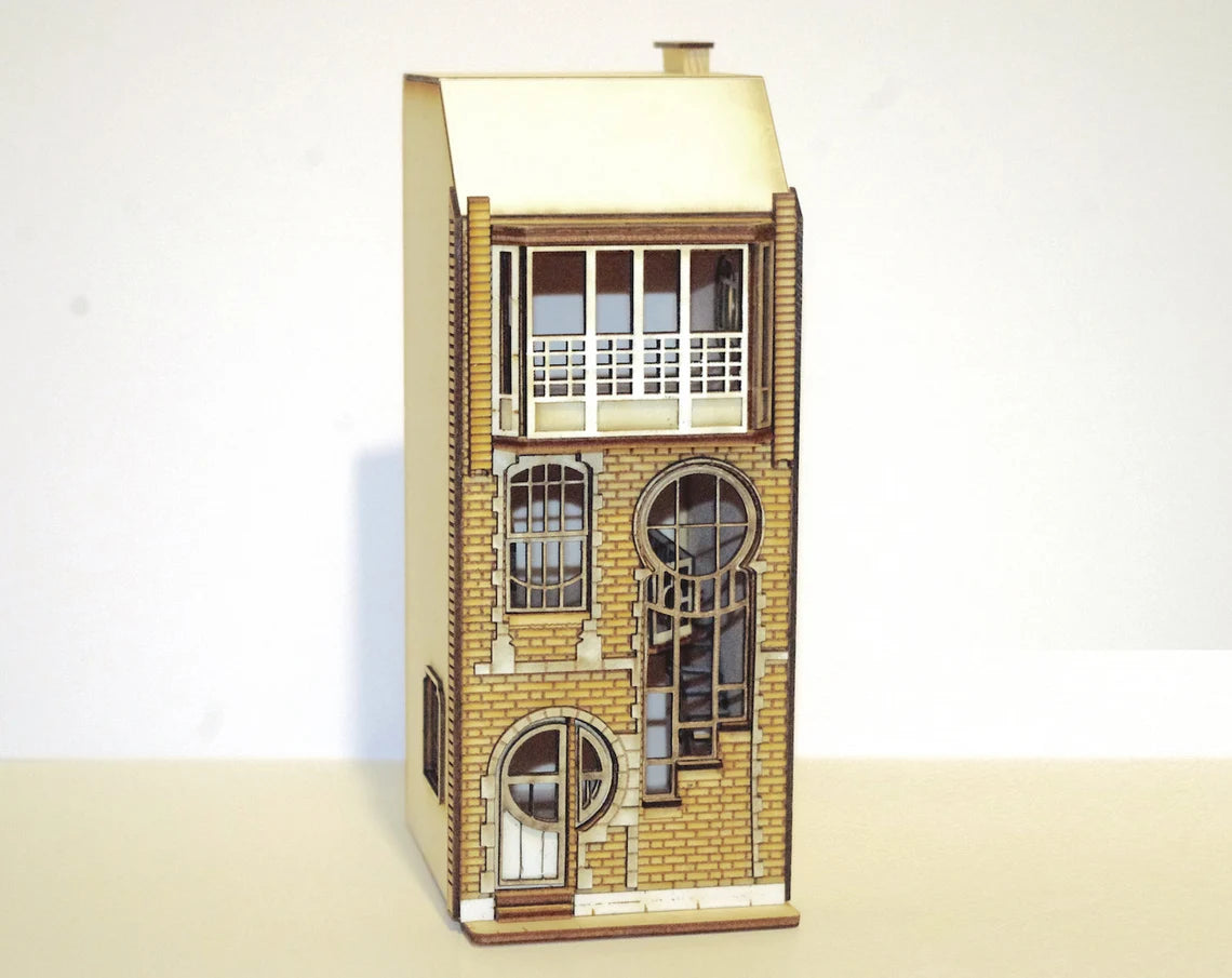 LUNAR NOUVEAU HOUSE kit miniature model gift fathers day gift easy wood craft quarter scale 1/48 dollhouse