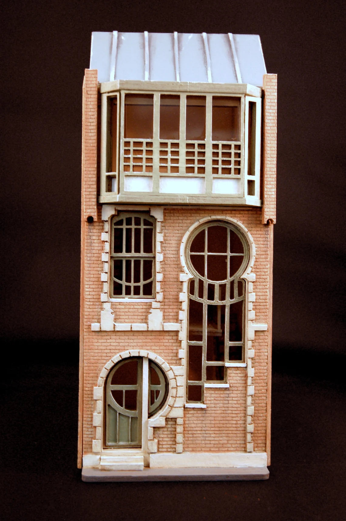 LUNAR NOUVEAU HOUSE kit miniature model gift fathers day gift easy wood craft quarter scale 1/48 dollhouse
