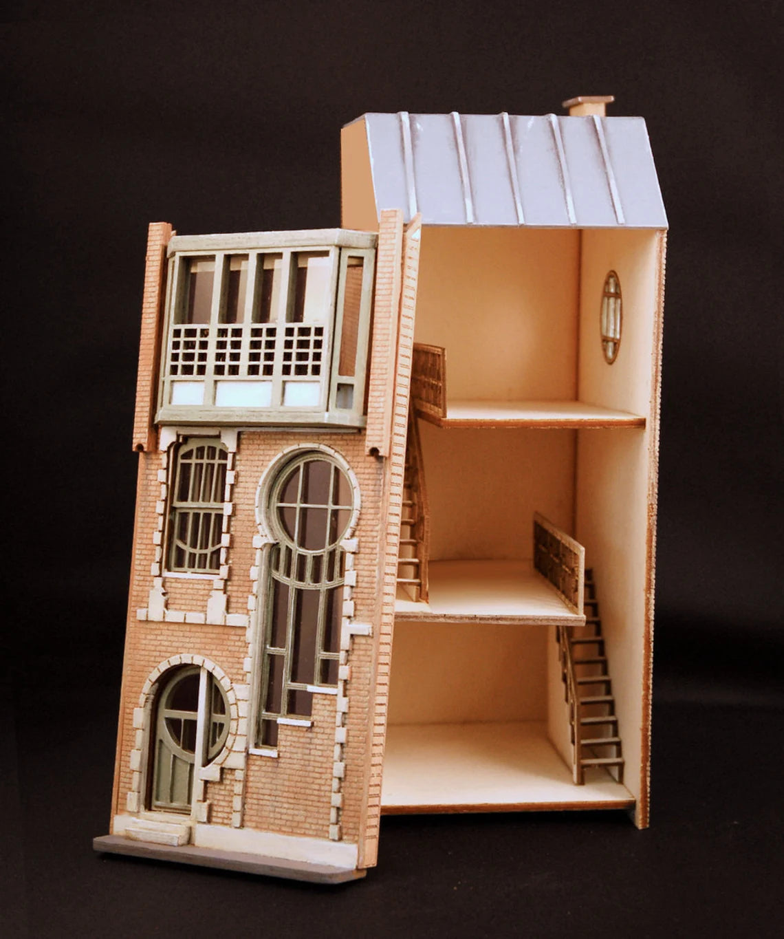 LUNAR NOUVEAU HOUSE kit miniature model gift fathers day gift easy wood craft quarter scale 1/48 dollhouse