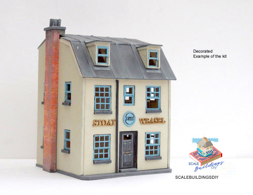 1:48th Scale Miniature dolls house Tavern Wooden KIT - STOAT & WEASEL model gift