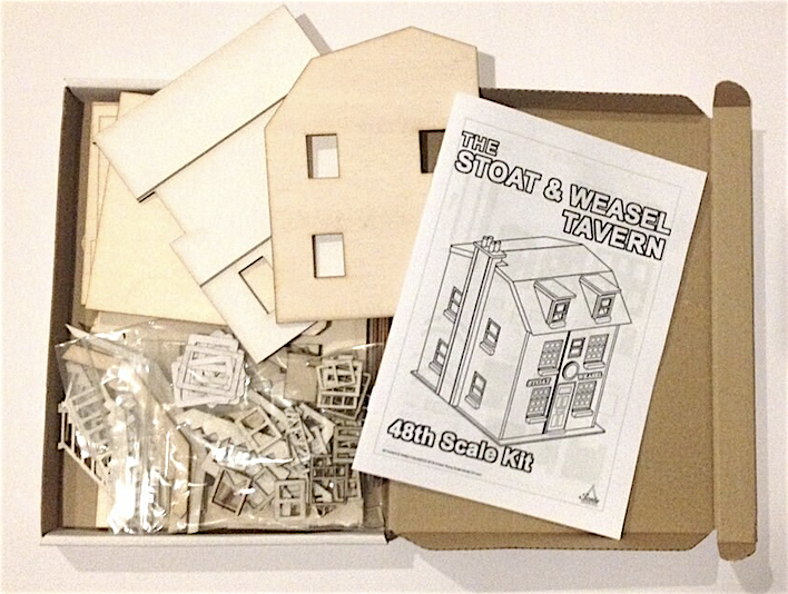 1:48th Scale Miniature dolls house Tavern Wooden KIT - STOAT & WEASEL model gift