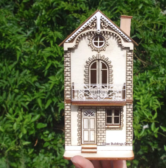1:48 FRENCH STYLE BUILDING Quarter scale hobby Model kit wood continental european gift