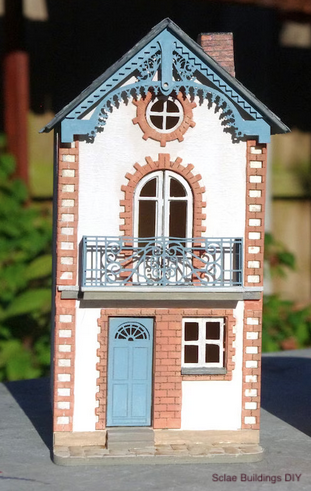 1:48 FRENCH STYLE BUILDING Quarter scale hobby Model kit wood continental european gift