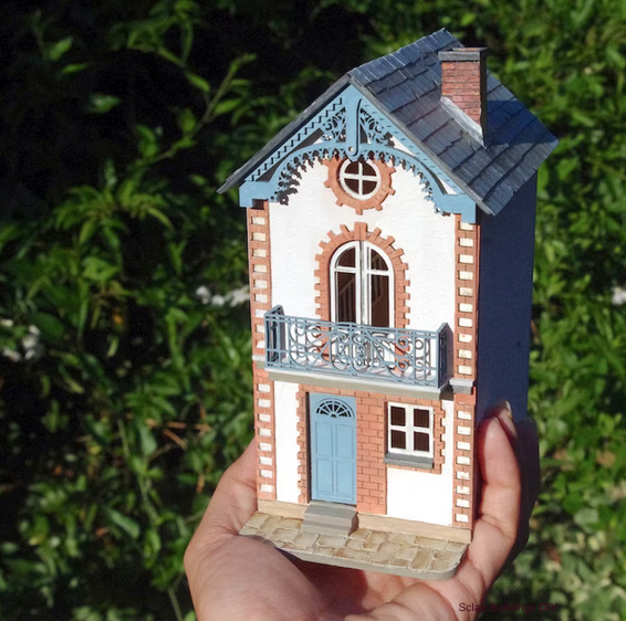 1:48 FRENCH STYLE BUILDING Quarter scale hobby Model kit wood continental european gift