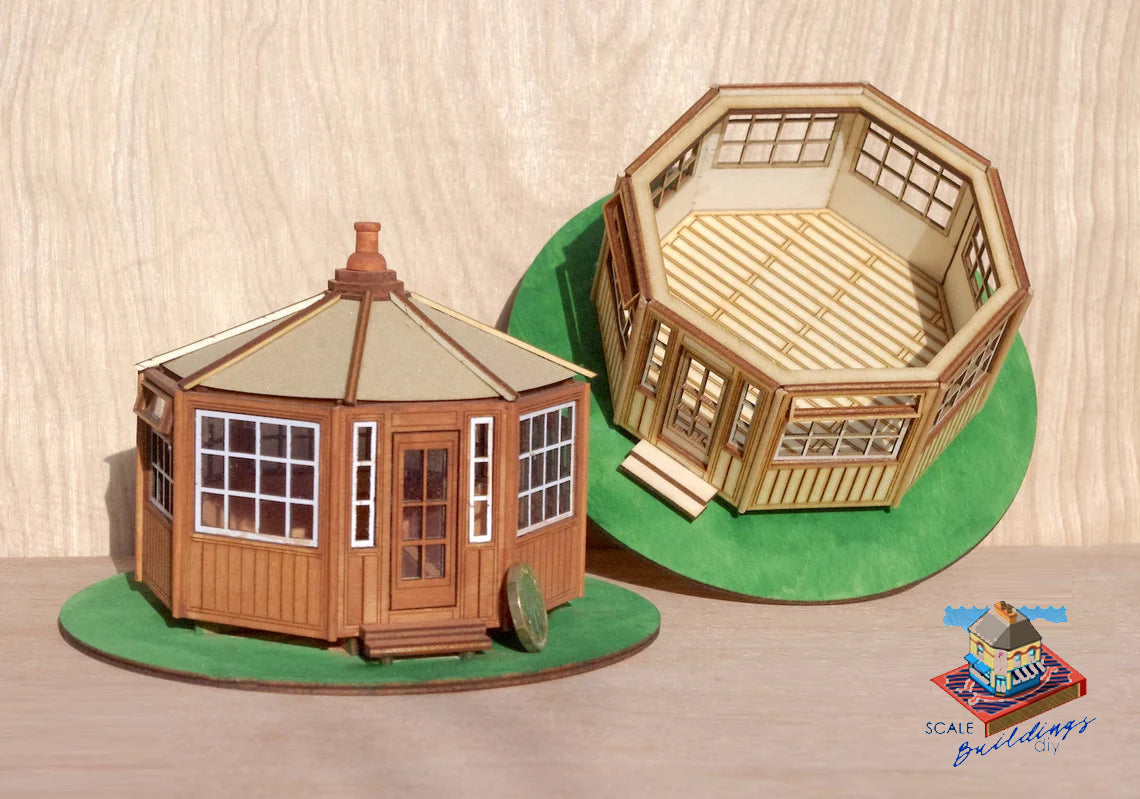 Octagonal Summerhouse in 1:48th Quarter scale Dollhouse miniature.