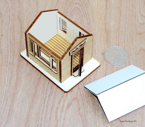 1:72nd Railway Decoration Dad's Garden Shed Kit Model wood laser cut model