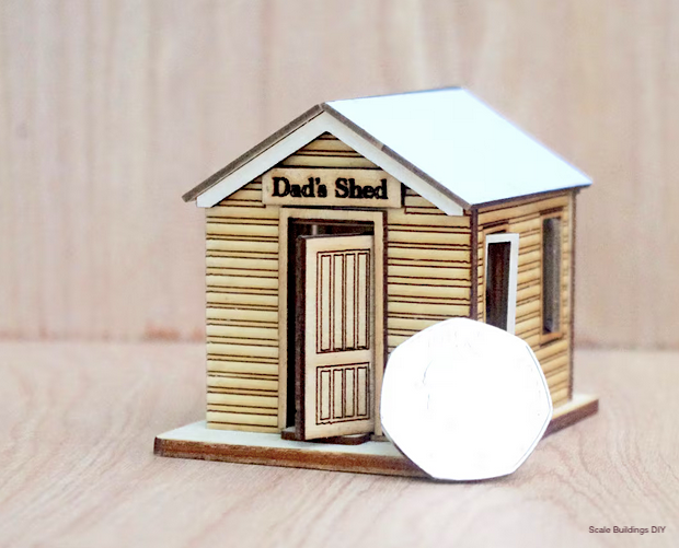 1:72nd Railway Decoration Dad's Garden Shed Kit Model wood laser cut model