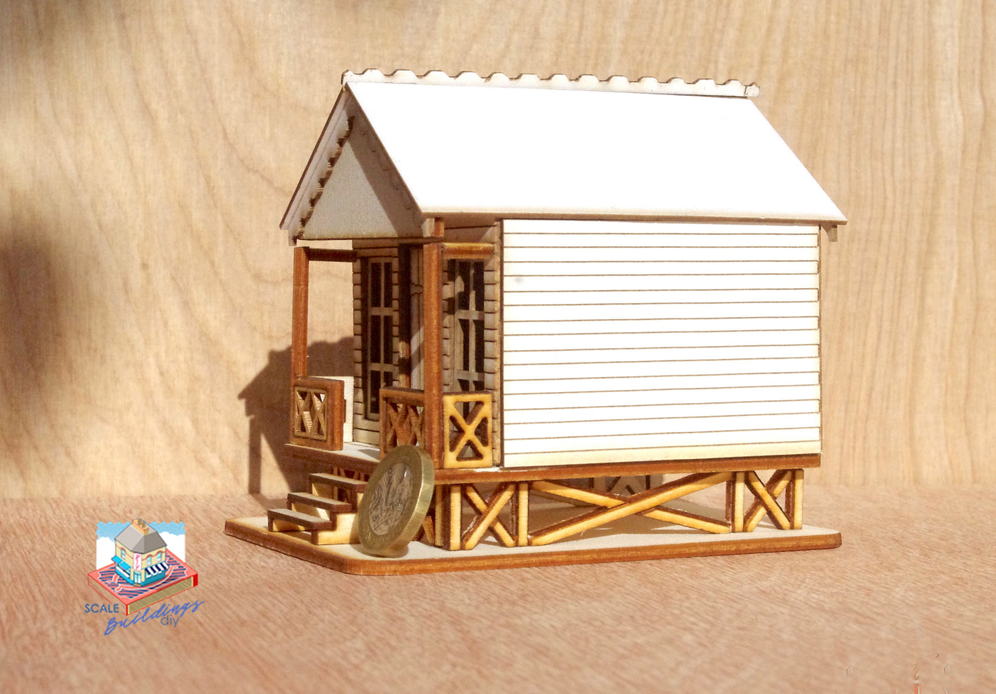 QUARTER SCALE DOLLHOUSE British beach hut seaside theme miniature kit model wood model summerhouse gift holiday memories Albatross Beach Hut