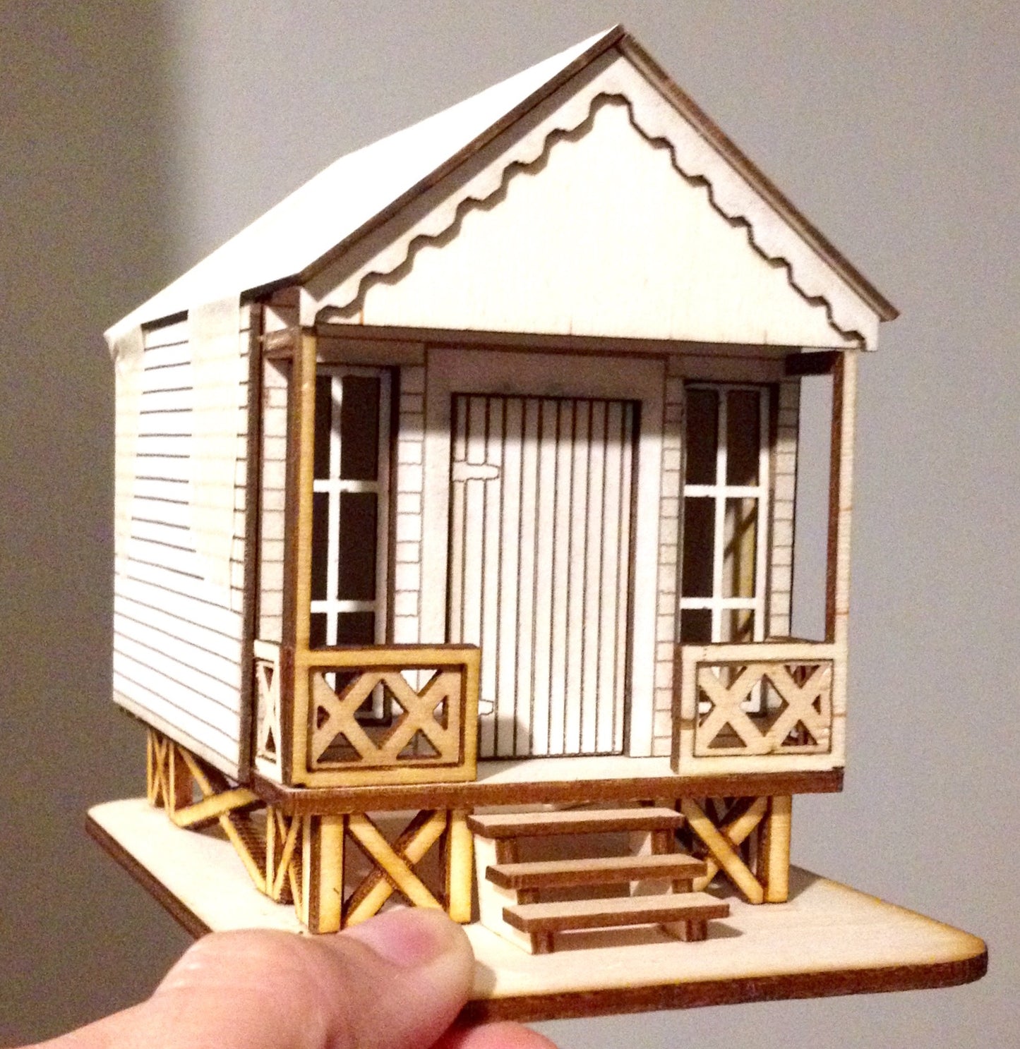 QUARTER SCALE DOLLHOUSE British beach hut seaside theme miniature kit model wood model summerhouse gift holiday memories Albatross Beach Hut