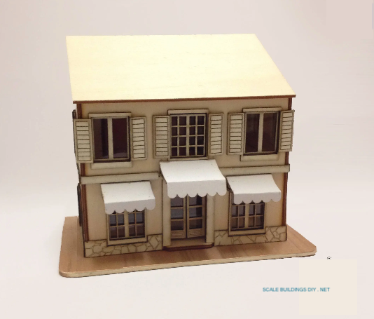 QUARTER SCALE DOLLHOUSE Miniature cafe model kit building gift for Christmas Cafe Ensaïmada Spanish Townhouse 1/48