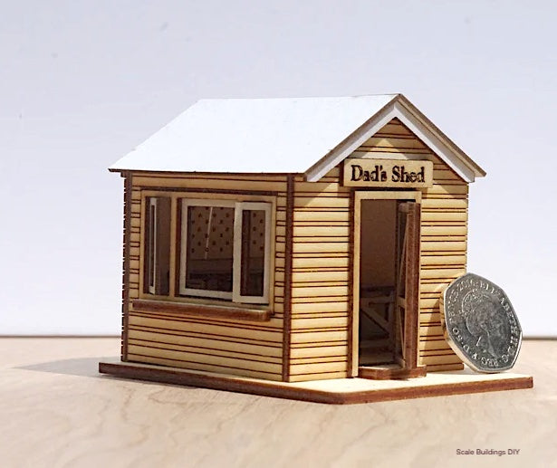 QUARTER SCALE DOLLHOUSE miniature 1/48 tool shed garden shed fathers day gift wood kit model