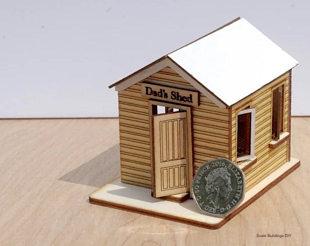 QUARTER SCALE DOLLHOUSE miniature 1/48 tool shed garden shed fathers day gift wood kit model