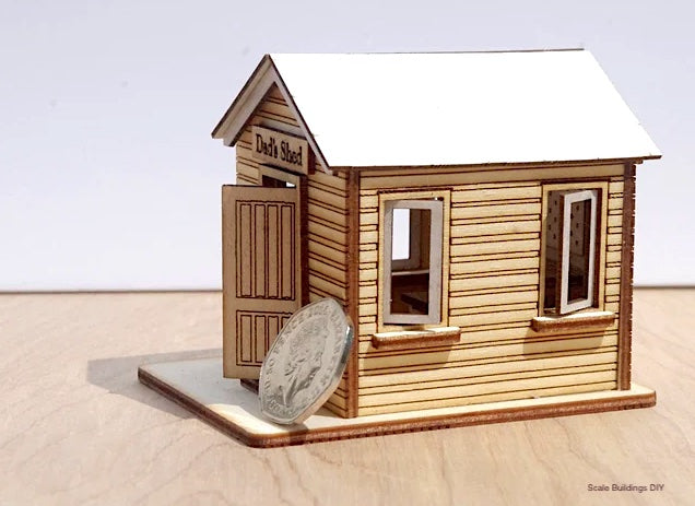 QUARTER SCALE DOLLHOUSE miniature 1/48 tool shed garden shed fathers day gift wood kit model