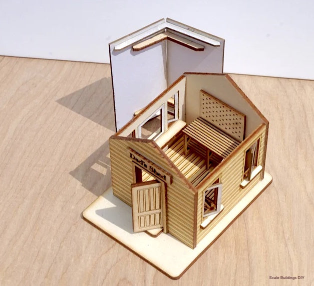 QUARTER SCALE DOLLHOUSE miniature 1/48 tool shed garden shed fathers day gift wood kit model