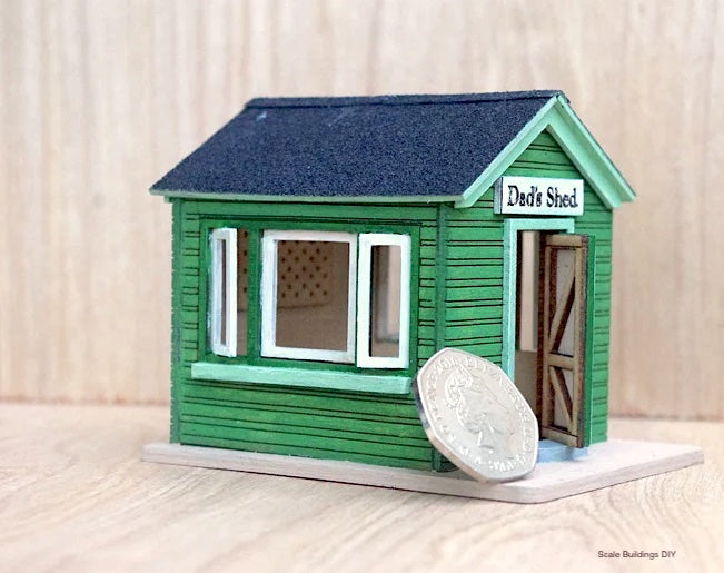 1:72nd Railway Decoration Dad's Garden Shed Kit Model wood laser cut model