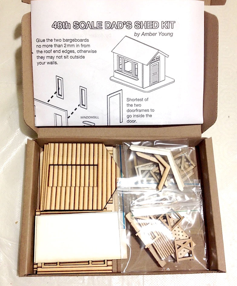 QUARTER SCALE DOLLHOUSE miniature 1/48 tool shed garden shed fathers day gift wood kit model