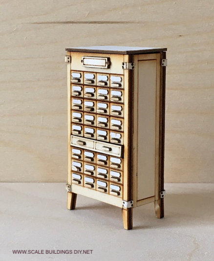 Miniature furniture 1/24 half scale herbalist apothecary dollhouse cabinet wood cabinet kit model gift