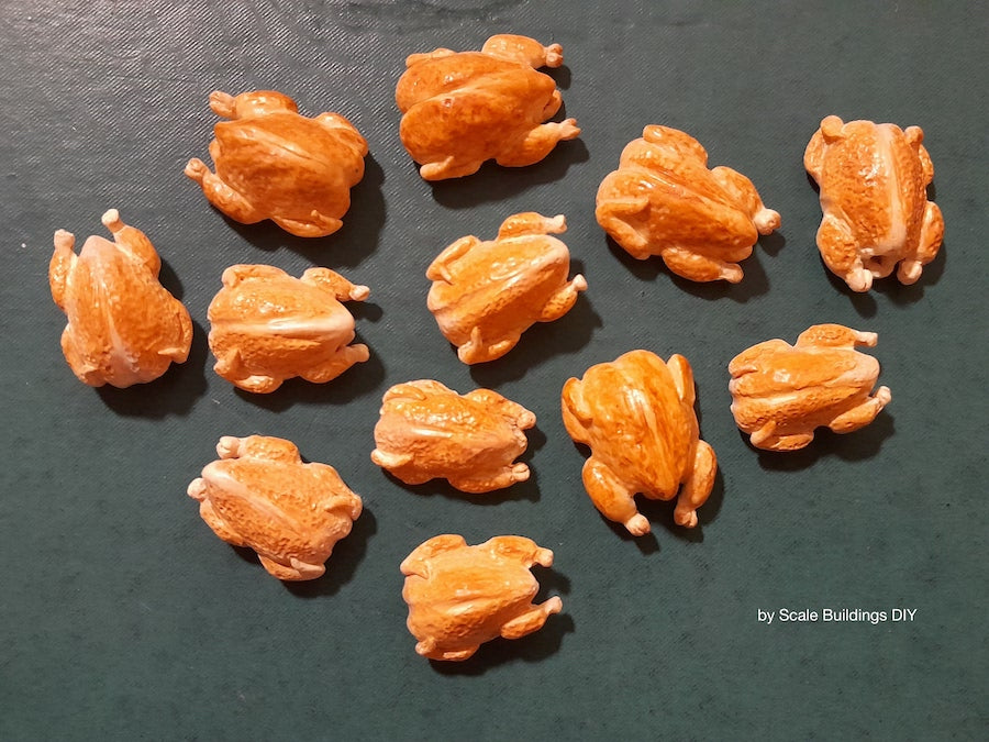 Miniature dollshouse whole Roast Chickens 1:12th