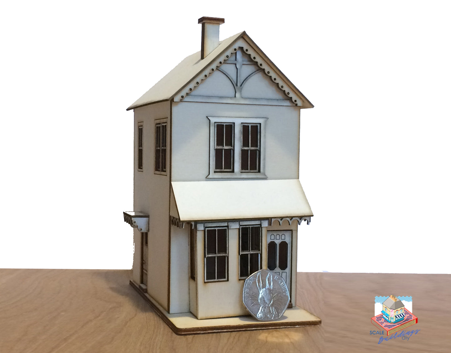 QUARTER SCALE DOLLHOUSE ship clad miniature house english Victorian seaside 1/48 dollhouse easy wood kit craft gift Willow House
