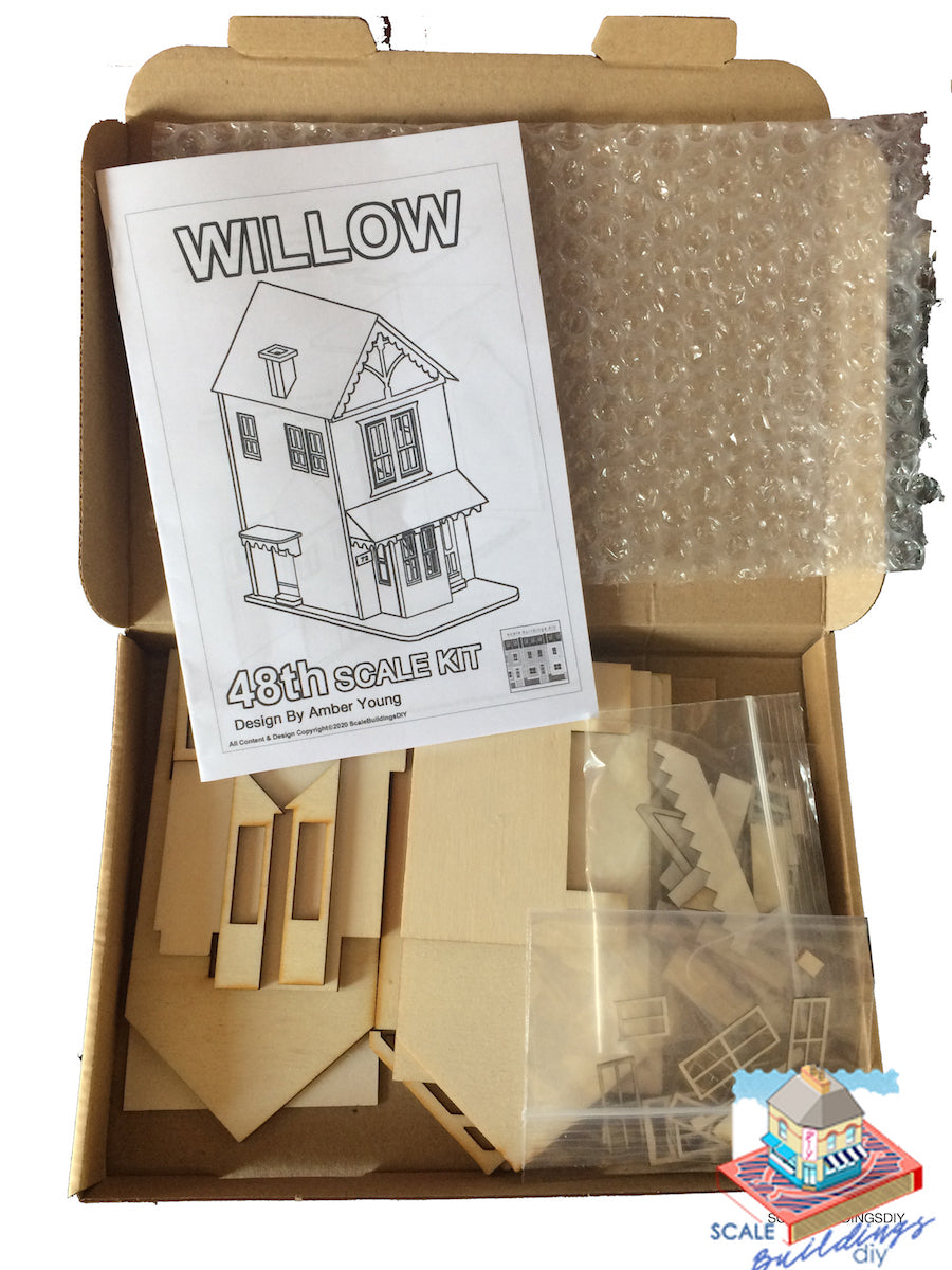 QUARTER SCALE DOLLHOUSE ship clad miniature house english Victorian seaside 1/48 dollhouse easy wood kit craft gift Willow House