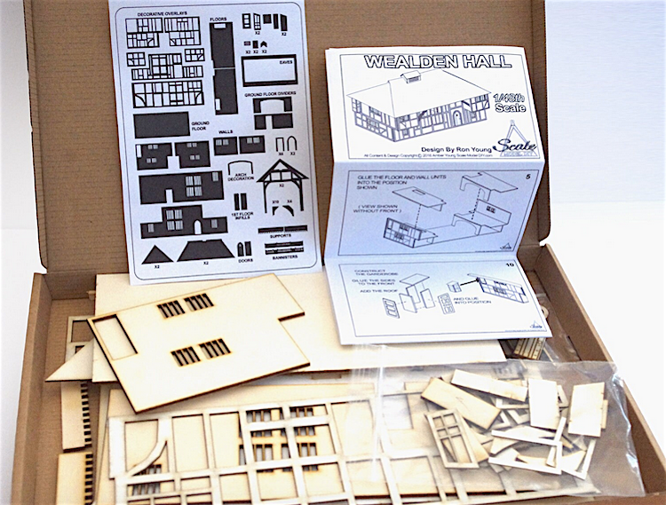 1/48 DOLLHOUSE MINIATURE Wealden Hall Tudor Building traditional English building gift for her kit model
