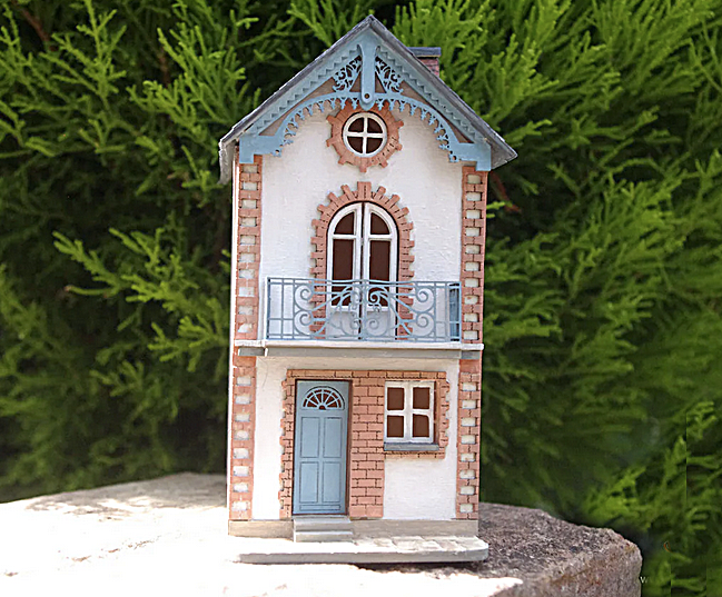 1:48 FRENCH STYLE BUILDING Quarter scale hobby Model kit wood continental european gift