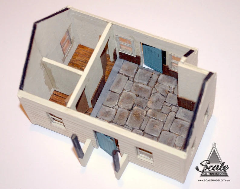 QUARTER SCALE DOLLHOUSE Sandy cove cottage wood kit woodcutter hut miniature kit model easy craftwood gift 1/48