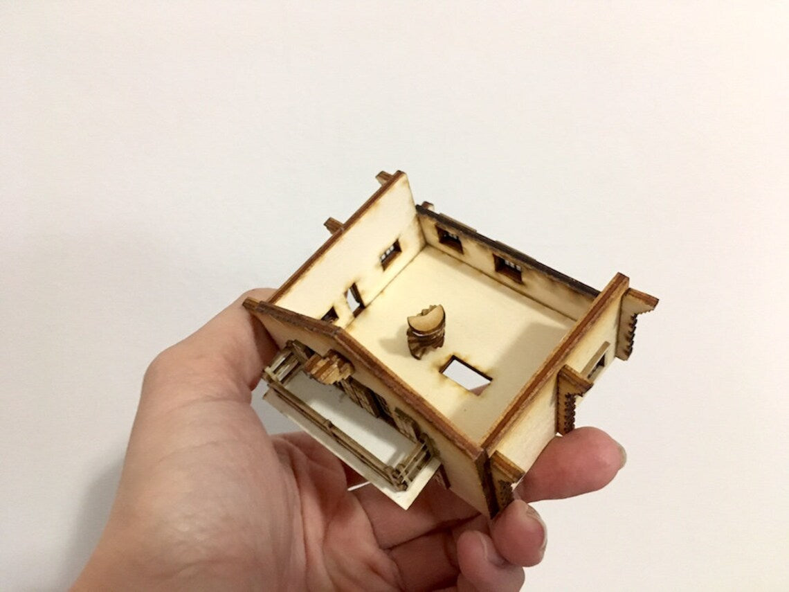 1:144th Micro Scale Swiss Ski Chalet Miniature Wood Model