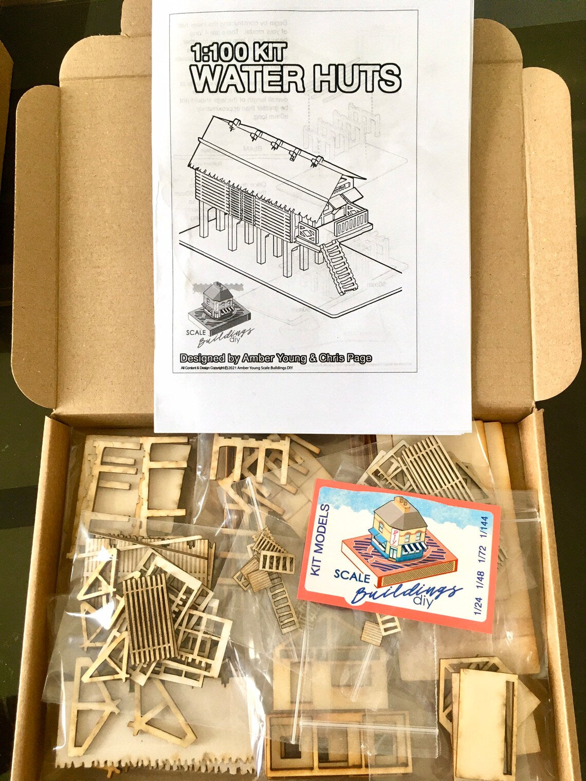 1:100 TABLETOP GAMING TERRAIN Asian water hut fishing hut model kit building wood model gift (2 houses per kit)