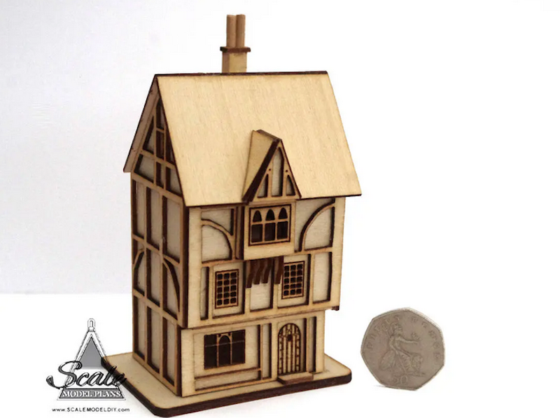 The Smugglers Rest Tudor Inn 1/144th Dolls House Miniature Laser Cut Kit model