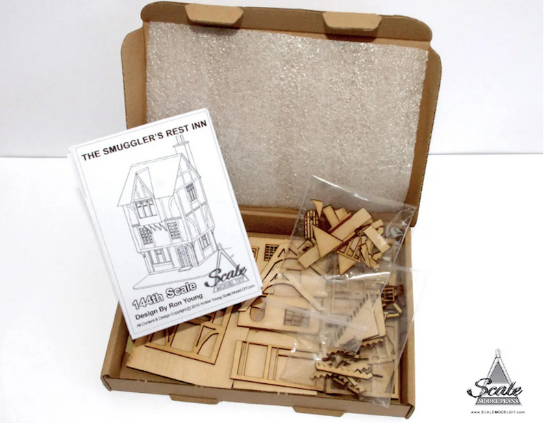 The Smugglers Rest Tudor Inn 1/144th Dolls House Miniature Laser Cut Kit model