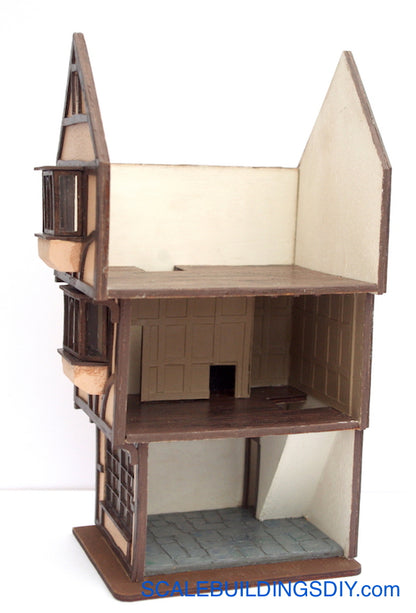 QUARTER SCALE DOLLHOUSE Famous building tudor beams 1/48 miniature model kit The House That Moved