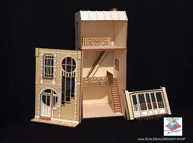 LUNAR HOUSE DOLLHOUSE 1/24 half scale nouveau miniature dollhouse kit model Christmas gift