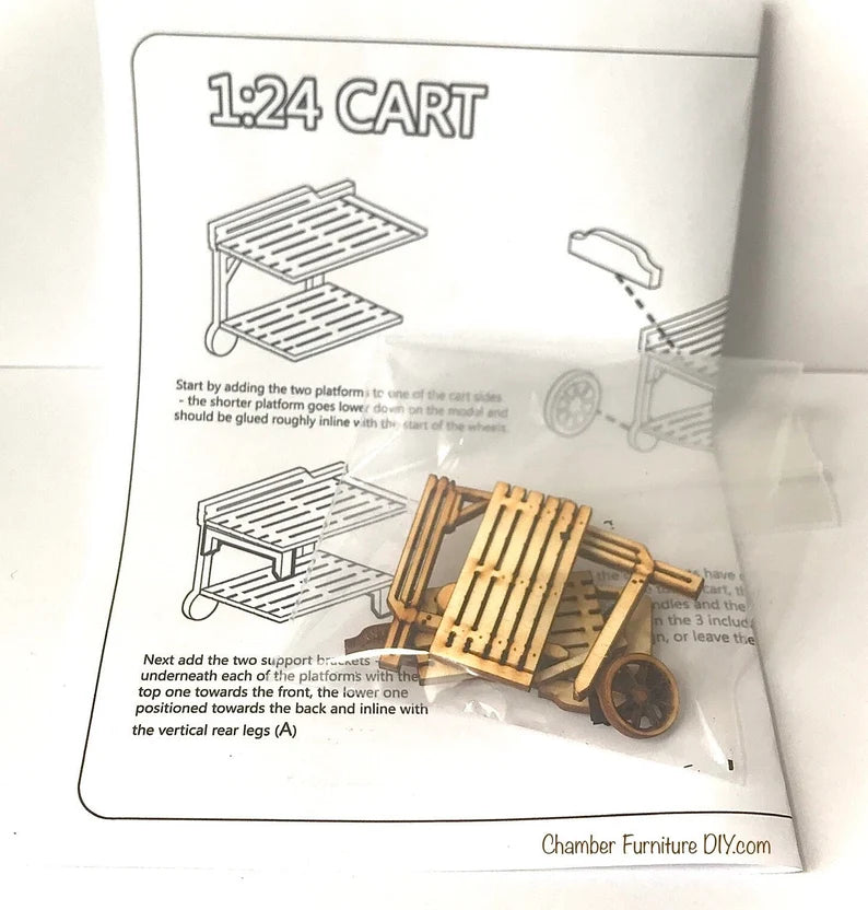 HALF SCALE DOLLHOUSE 1:24 Market Cart model kit model gift display decoration wood kit gift