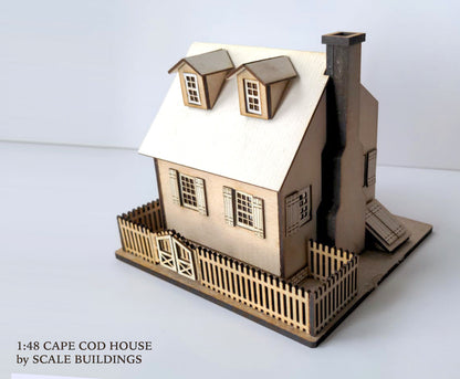 1:48 Cape Cod House Miniature dollshouse model kit quarter scale 1/48th dolls house for Christmas gift