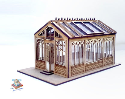 1:48th dolls house miniature Victorian Conservatory Orangery model kit in quarter scale