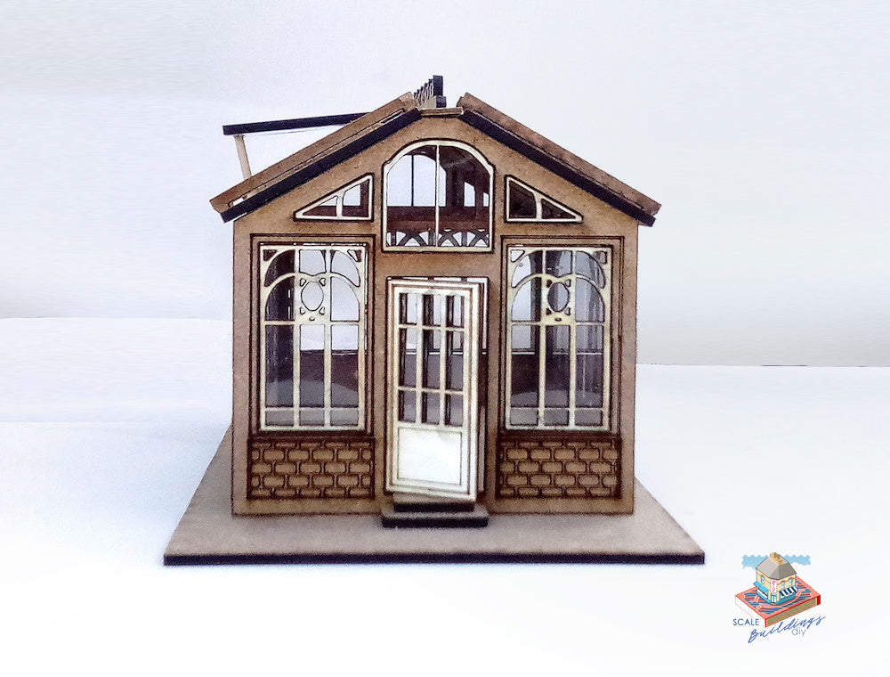 1:48th dolls house miniature Victorian Conservatory Orangery model kit in quarter scale