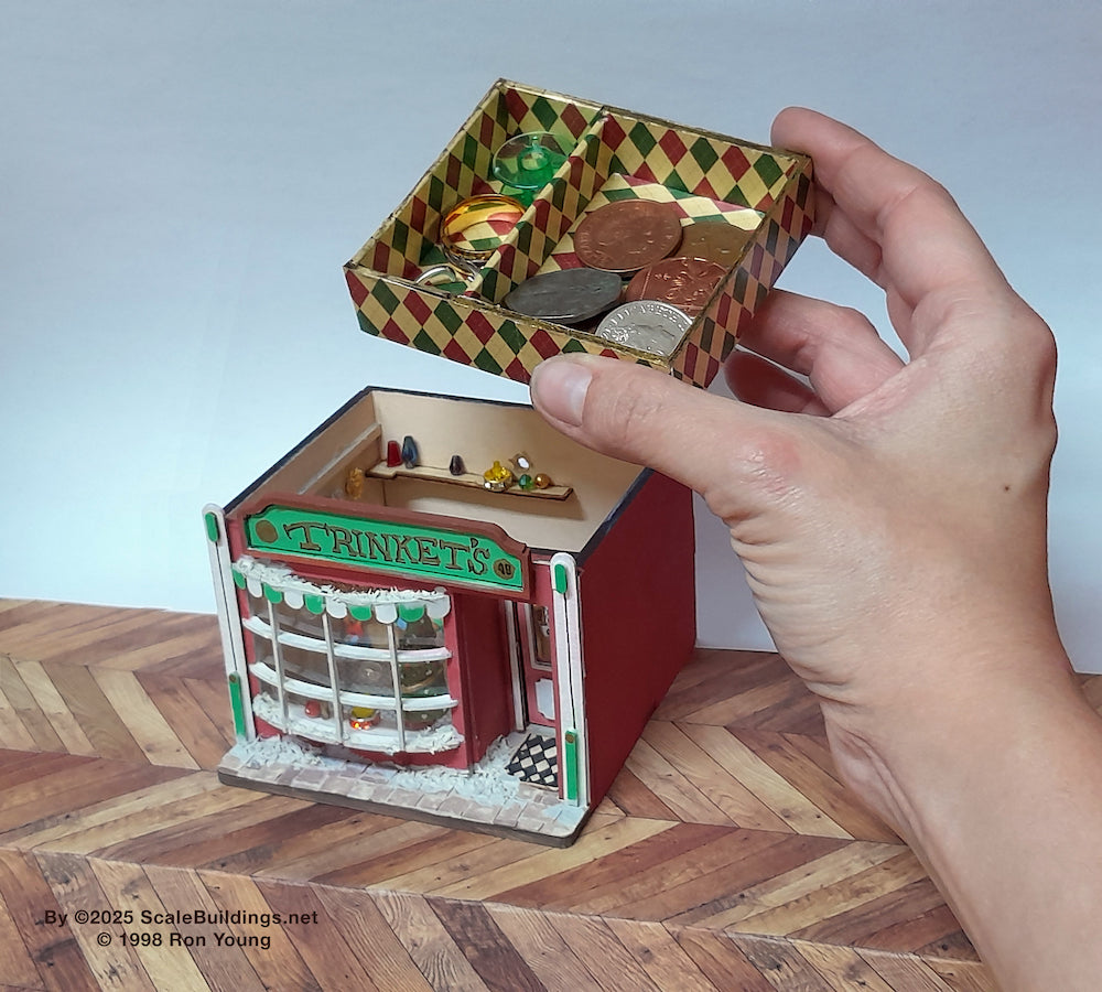 1:48th Trinket shop box dollshouse miniature shop Quarter scale